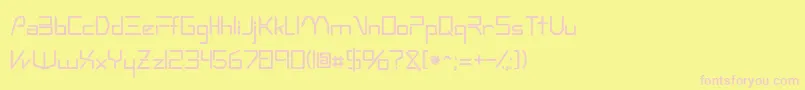 Technossk Font – Pink Fonts on Yellow Background