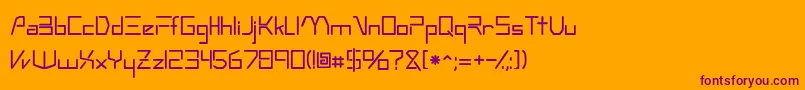 Technossk Font – Purple Fonts on Orange Background