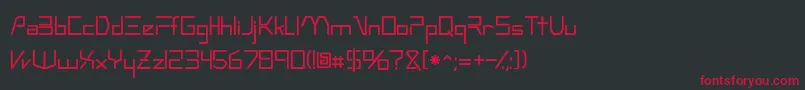 フォントTechnossk – 黒い背景に赤い文字