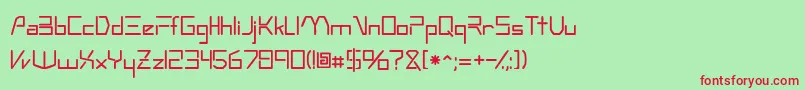 フォントTechnossk – 赤い文字の緑の背景