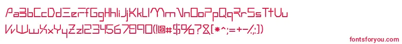 Technossk Font – Red Fonts on White Background