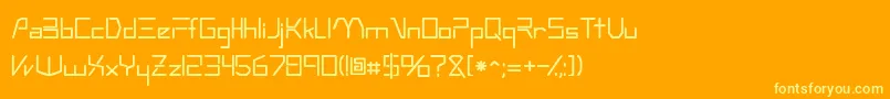Technossk Font – Yellow Fonts on Orange Background