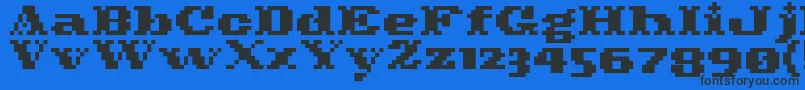 Pixelcowboy Font – Black Fonts on Blue Background