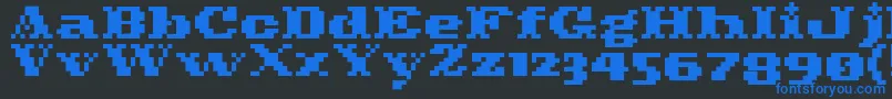 Pixelcowboy Font – Blue Fonts on Black Background