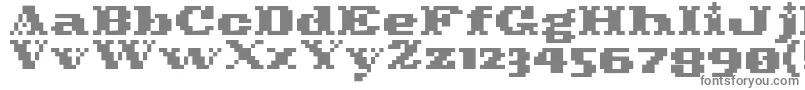 Pixelcowboy-fontti – harmaat kirjasimet valkoisella taustalla