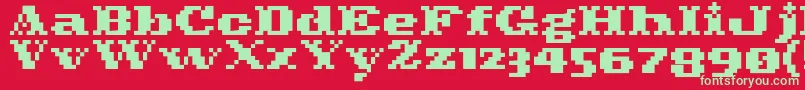 Pixelcowboy Font – Green Fonts on Red Background