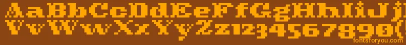 Police Pixelcowboy – polices orange sur fond brun