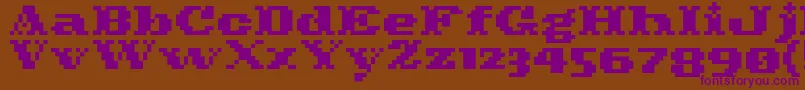 Pixelcowboy Font – Purple Fonts on Brown Background