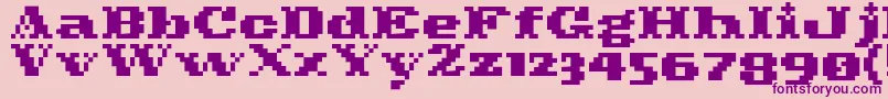 Pixelcowboy Font – Purple Fonts on Pink Background