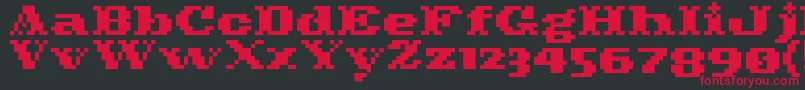 Czcionka Pixelcowboy – czerwone czcionki na czarnym tle