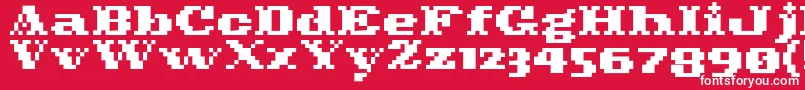 フォントPixelcowboy – 赤い背景に白い文字