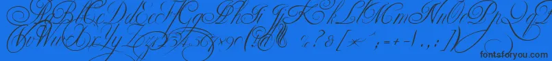 EkaterinaVelikayaTwo Font – Black Fonts on Blue Background