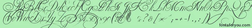 EkaterinaVelikayaTwo Font – Black Fonts on Green Background