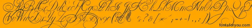 EkaterinaVelikayaTwo-Schriftart – Schwarze Schriften auf orangefarbenem Hintergrund