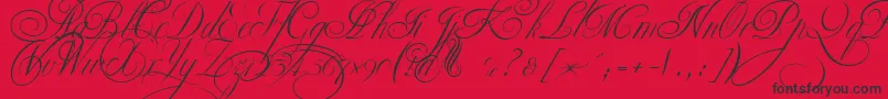 EkaterinaVelikayaTwo Font – Black Fonts on Red Background