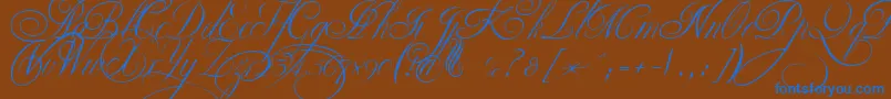 Czcionka EkaterinaVelikayaTwo – niebieskie czcionki na brązowym tle