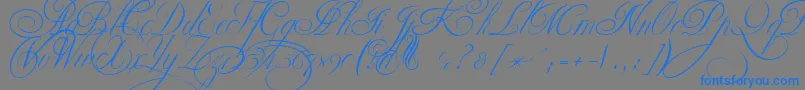 EkaterinaVelikayaTwo-Schriftart – Blaue Schriften auf grauem Hintergrund