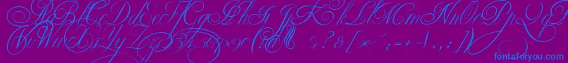 EkaterinaVelikayaTwo-Schriftart – Blaue Schriften auf violettem Hintergrund