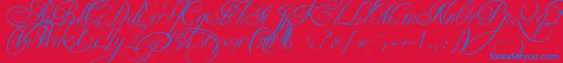 EkaterinaVelikayaTwo Font – Blue Fonts on Red Background