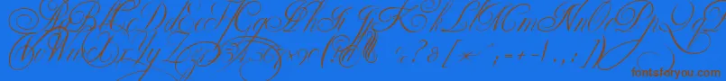 EkaterinaVelikayaTwo Font – Brown Fonts on Blue Background