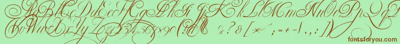 EkaterinaVelikayaTwo Font – Brown Fonts on Green Background