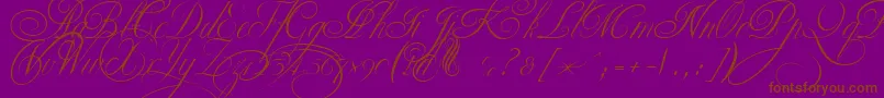 EkaterinaVelikayaTwo-Schriftart – Braune Schriften auf violettem Hintergrund