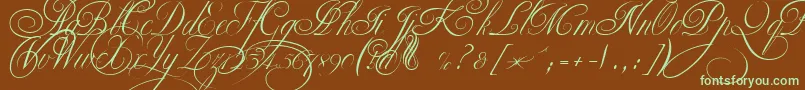 EkaterinaVelikayaTwo Font – Green Fonts on Brown Background