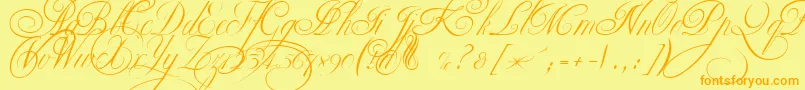 EkaterinaVelikayaTwo Font – Orange Fonts on Yellow Background