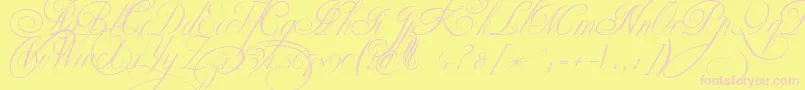 EkaterinaVelikayaTwo Font – Pink Fonts on Yellow Background