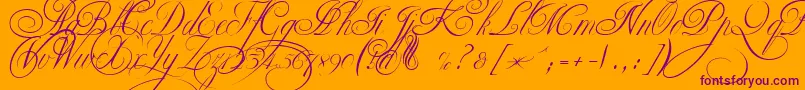 EkaterinaVelikayaTwo Font – Purple Fonts on Orange Background
