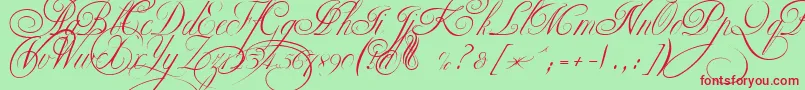 EkaterinaVelikayaTwo Font – Red Fonts on Green Background