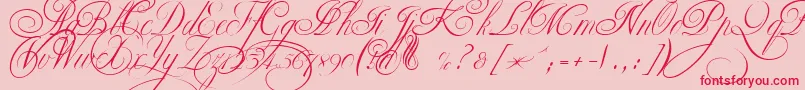 EkaterinaVelikayaTwo-Schriftart – Rote Schriften auf rosa Hintergrund