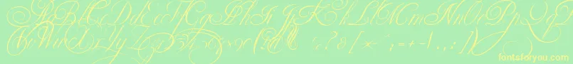 EkaterinaVelikayaTwo-Schriftart – Gelbe Schriften auf grünem Hintergrund