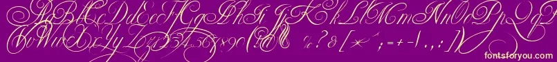 EkaterinaVelikayaTwo-Schriftart – Gelbe Schriften auf violettem Hintergrund