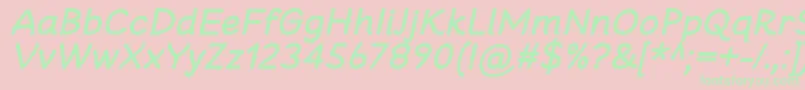 Fonte CheeronstaBoldItalic – fontes verdes em um fundo rosa