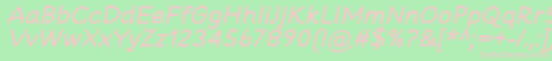 CheeronstaBoldItalic-fontti – vaaleanpunaiset fontit vihreällä taustalla