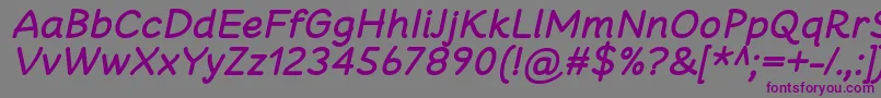 Шрифт CheeronstaBoldItalic – фиолетовые шрифты на сером фоне