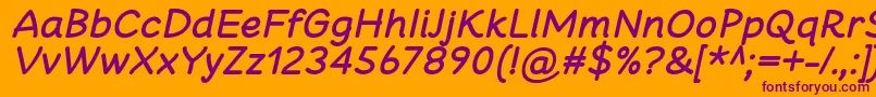 CheeronstaBoldItalic Font – Purple Fonts on Orange Background