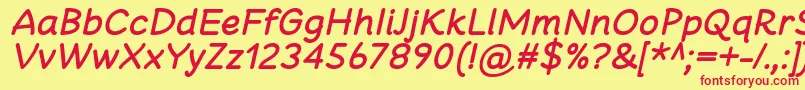 CheeronstaBoldItalic-fontti – punaiset fontit keltaisella taustalla