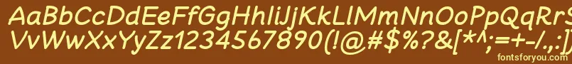 CheeronstaBoldItalic-fontti – keltaiset fontit ruskealla taustalla