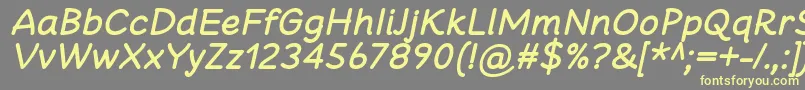 CheeronstaBoldItalic-fontti – keltaiset fontit harmaalla taustalla