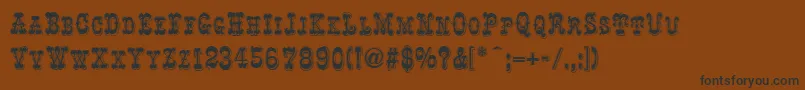 Fonte RochesterLine – fontes pretas em um fundo marrom