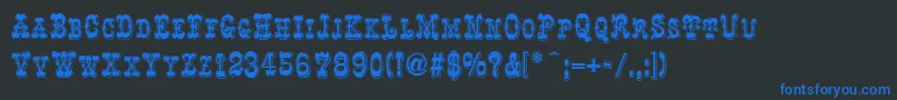 RochesterLine-fontti – siniset fontit mustalla taustalla