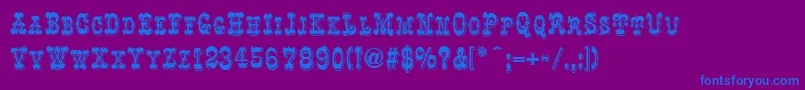 Czcionka RochesterLine – niebieskie czcionki na fioletowym tle