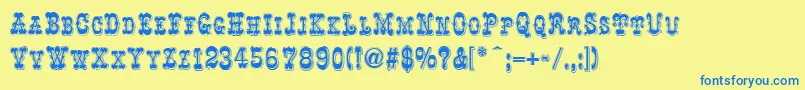 Czcionka RochesterLine – niebieskie czcionki na żółtym tle
