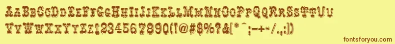 RochesterLine Font – Brown Fonts on Yellow Background
