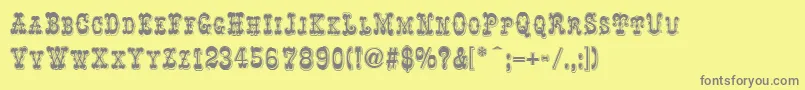 RochesterLine Font – Gray Fonts on Yellow Background