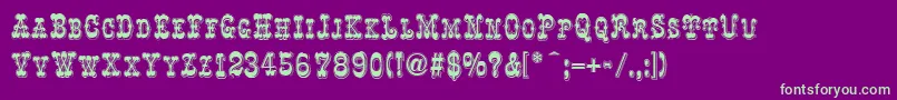RochesterLine-Schriftart – Grüne Schriften auf violettem Hintergrund