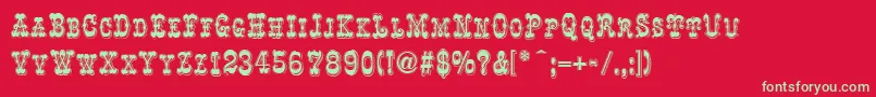 RochesterLine Font – Green Fonts on Red Background