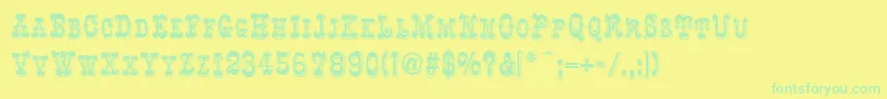 RochesterLine-fontti – vihreät fontit keltaisella taustalla